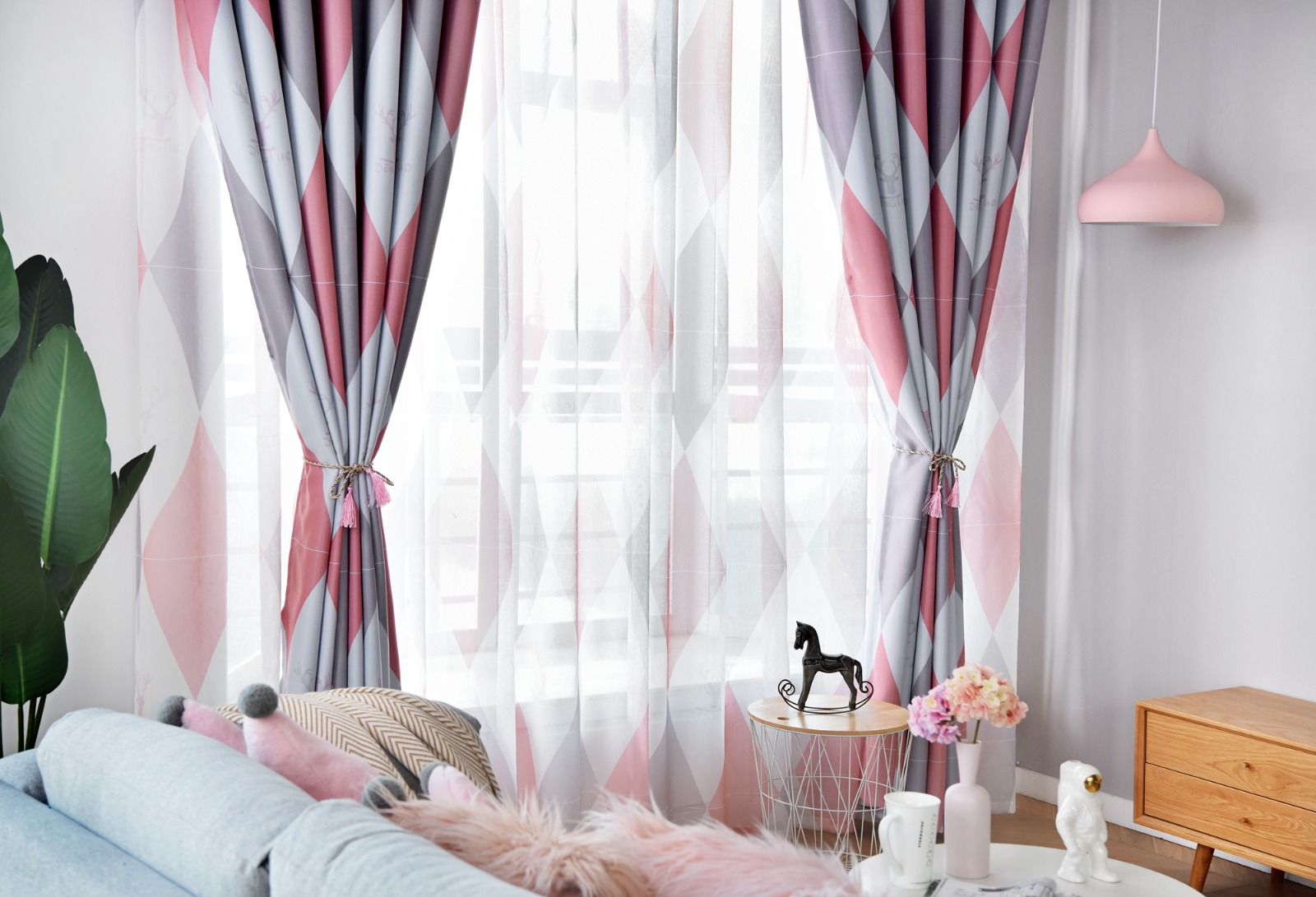 Diamond Patterned Curtains 