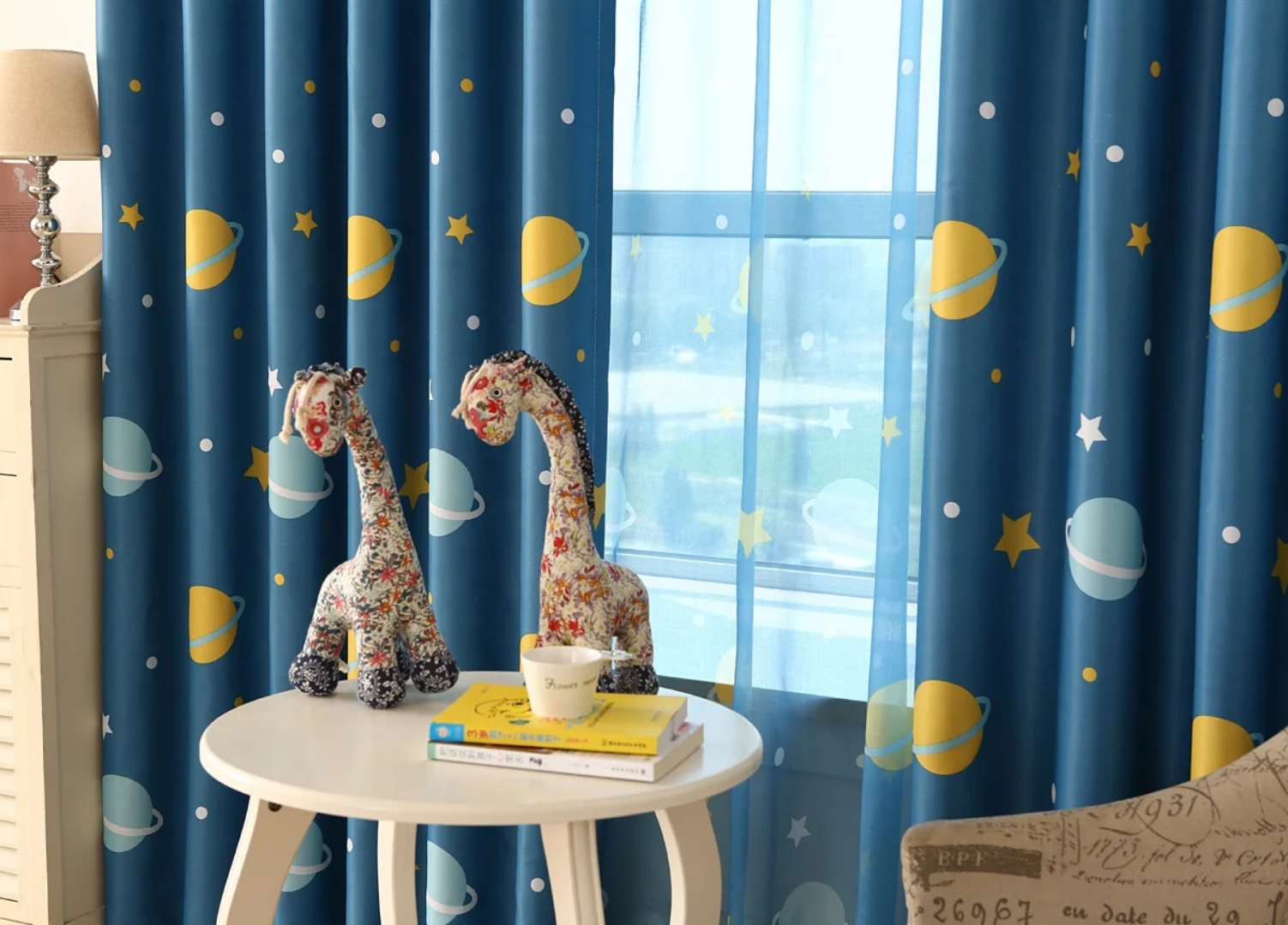Blue Planet Printed Kids blackout Curtain