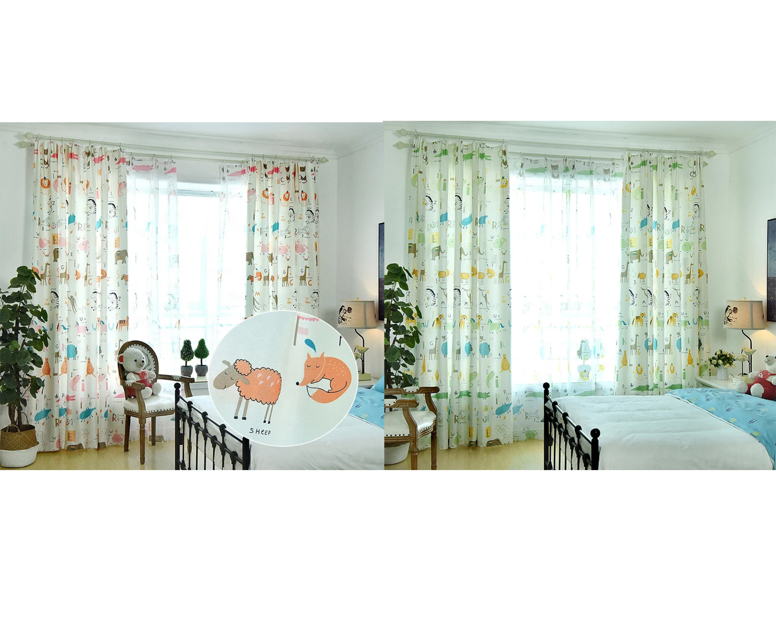Children's Animal Pattern Blackout Curtains