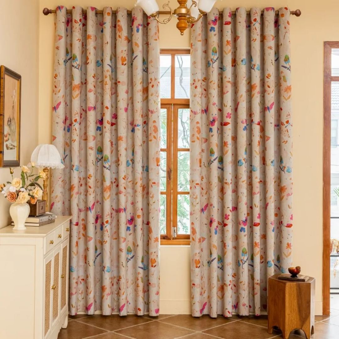 Printed Floral Patterned Curtains