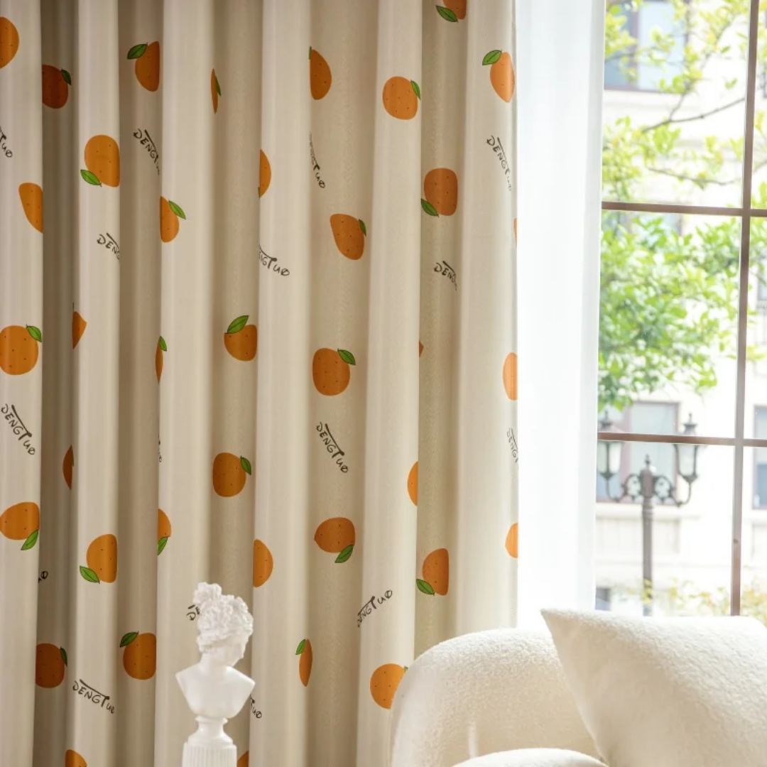Orange Patterned Curtains