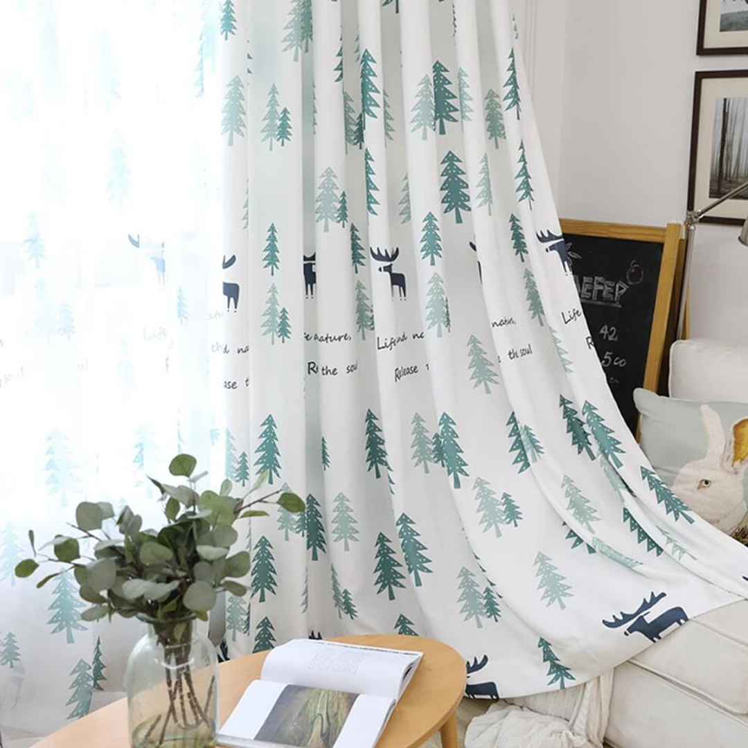 Scandinavian Forest Pattern  Curtains