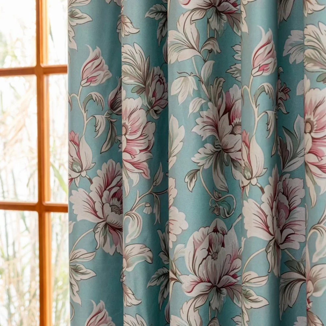 Luxury Natural Pastoral Style Floral Patterned Curtains