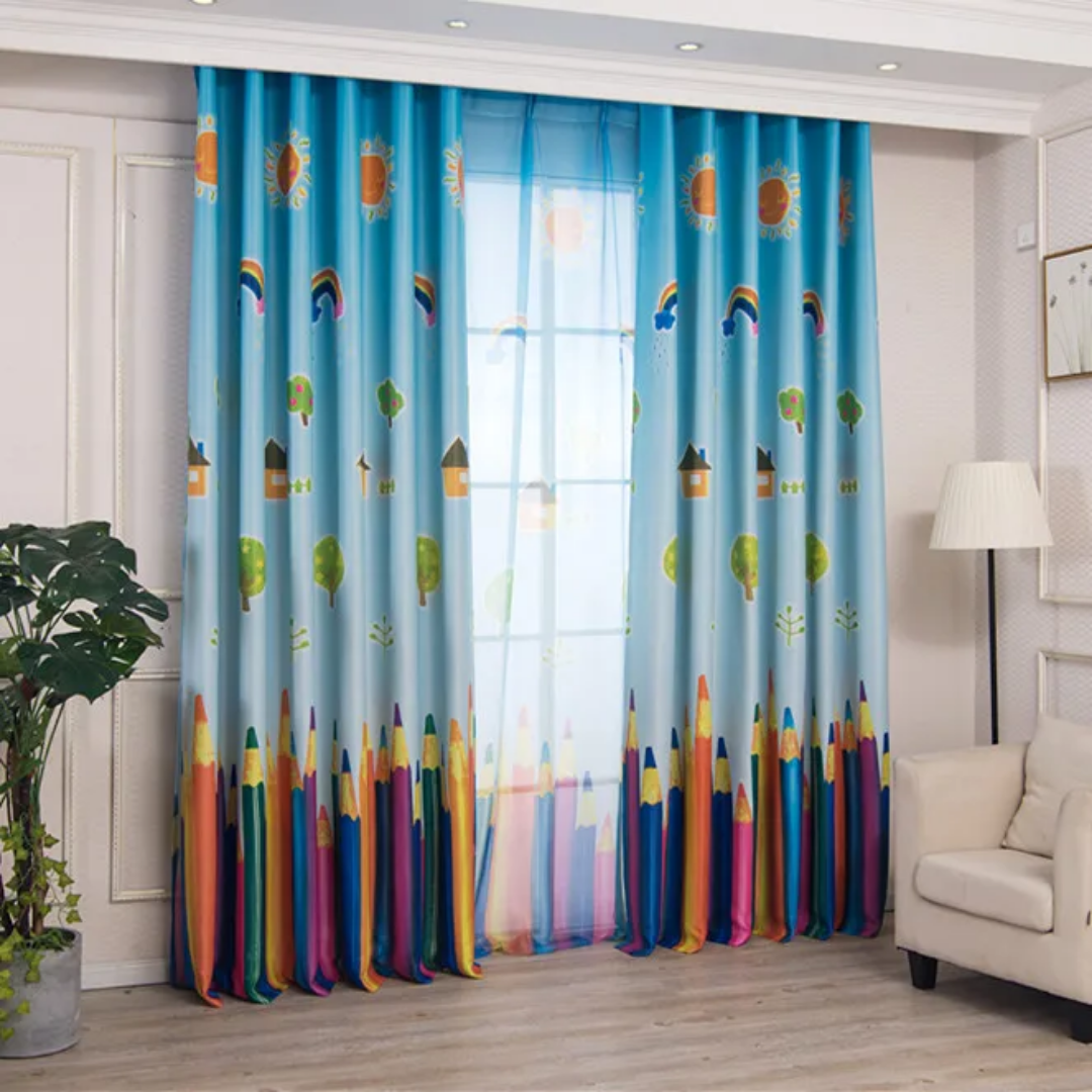 Colorful Pencil Design Curtains