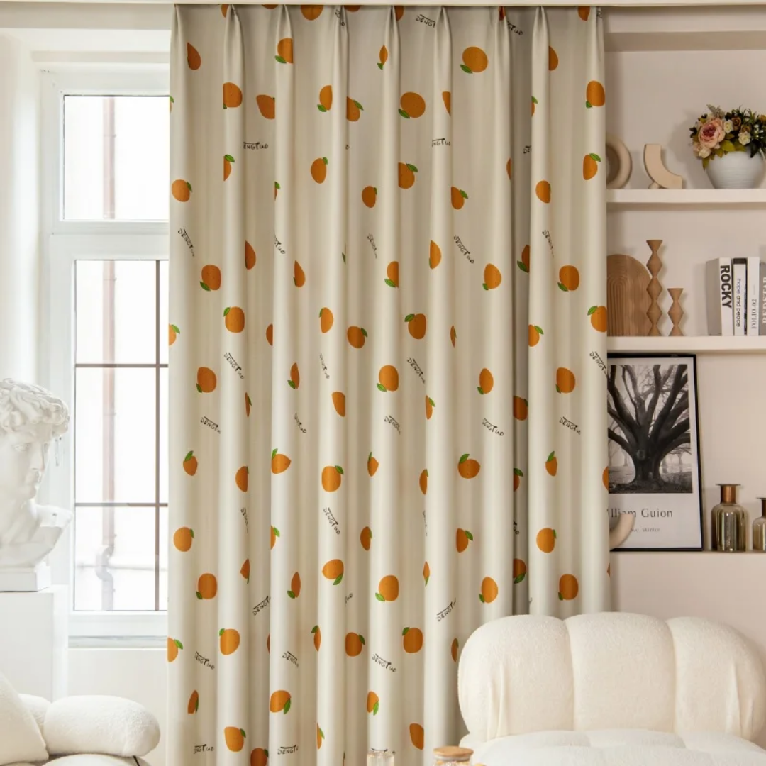 Orange Patterned Curtains