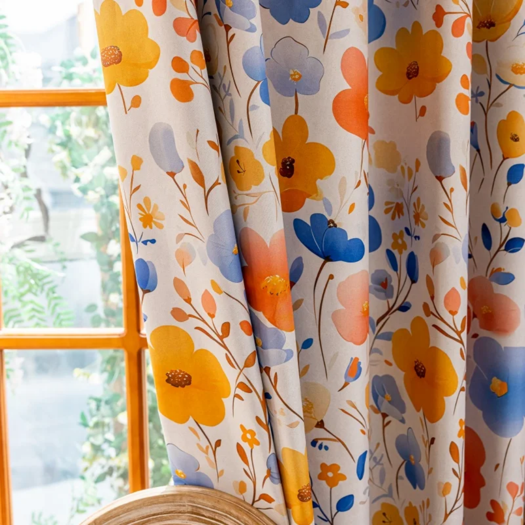Colourful Floral Pattern Curtains