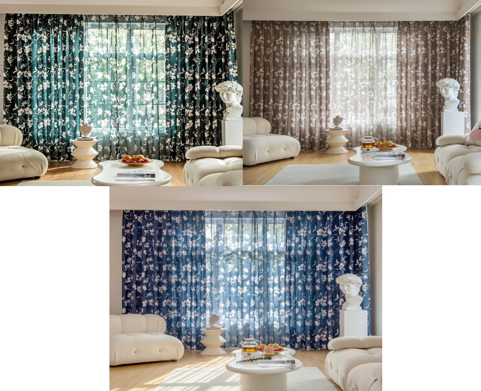 American Style Flower Printed Blackout Curtain