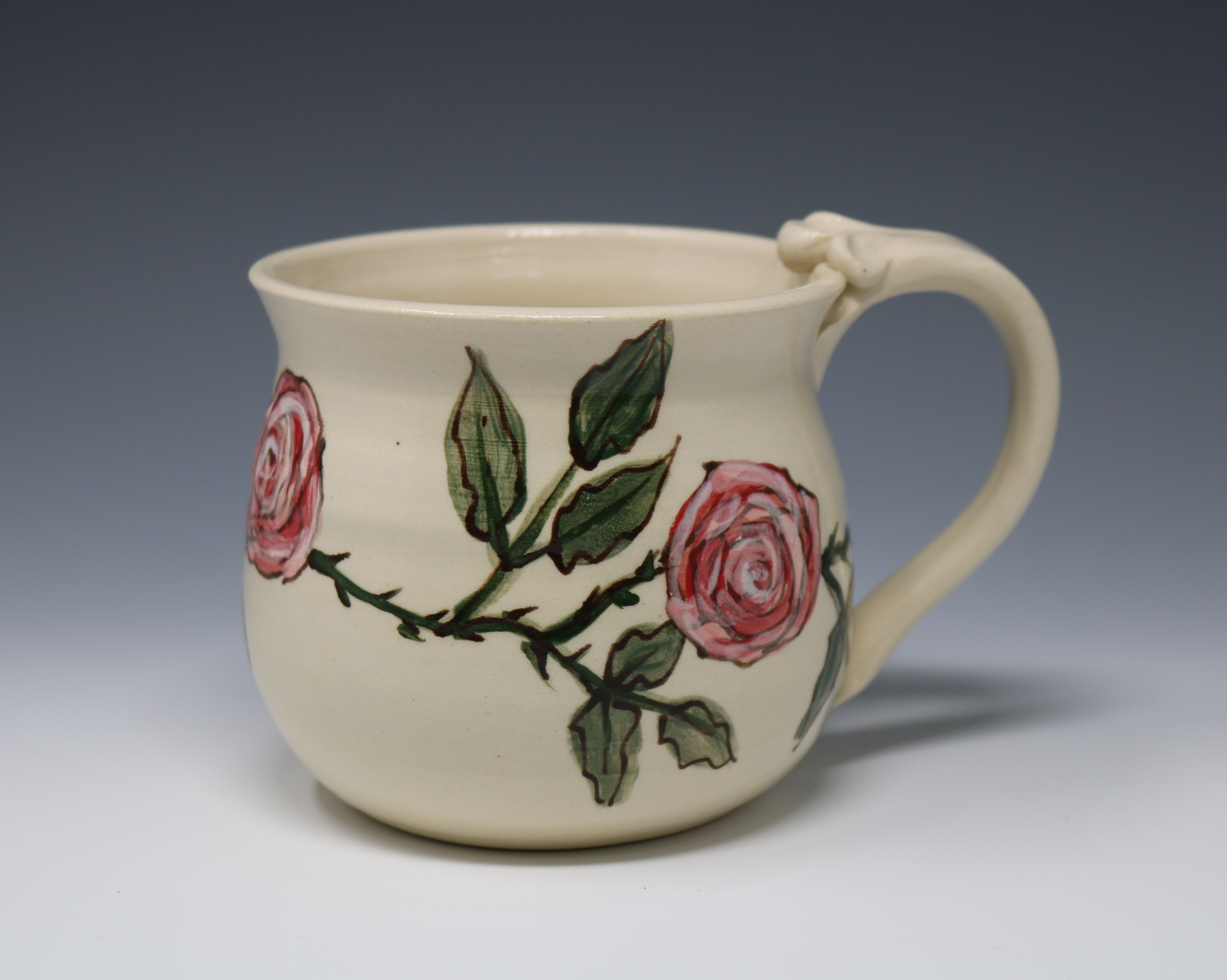 Hand Painted Rose Mug