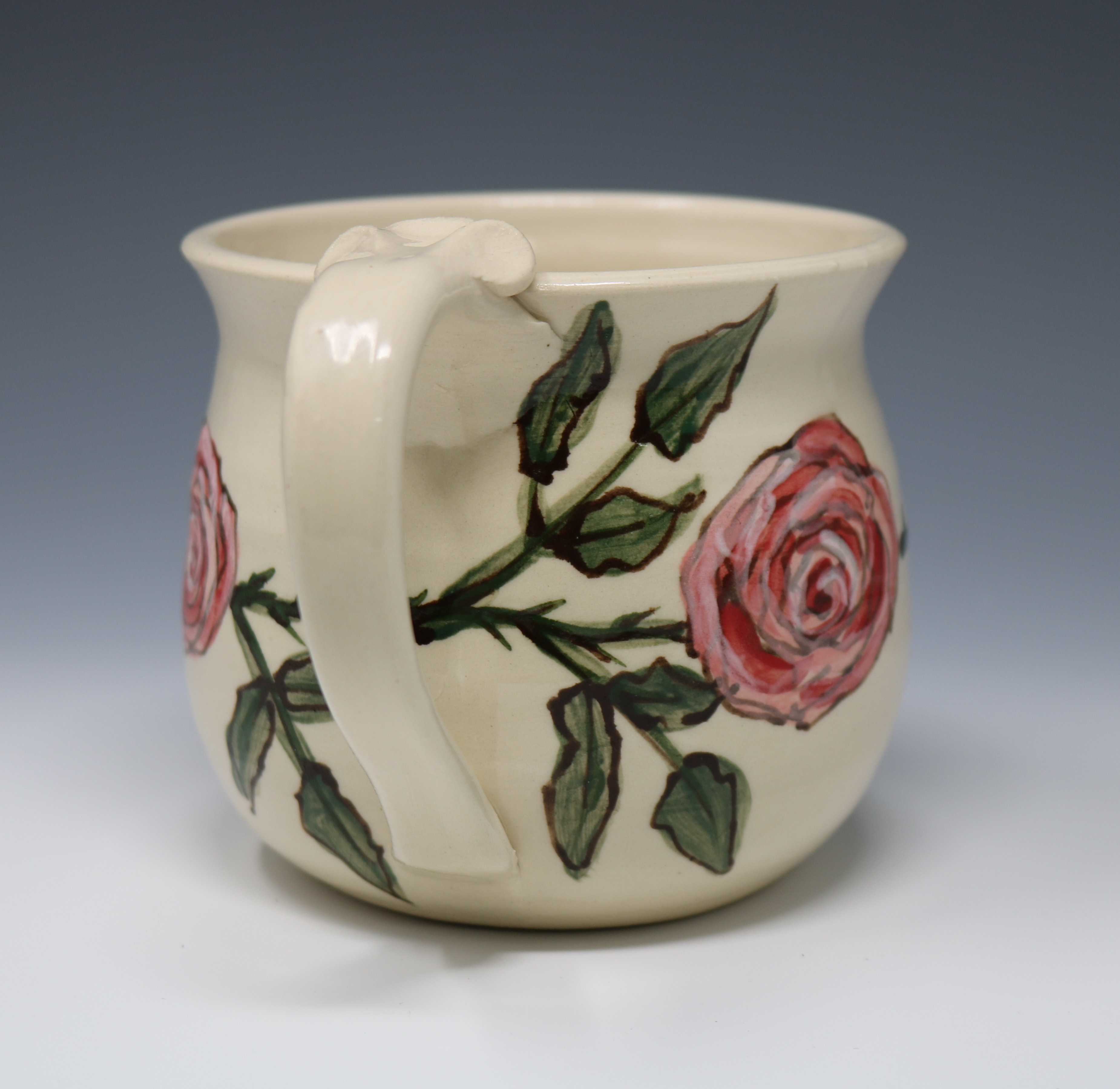 Hand Painted Rose Mug