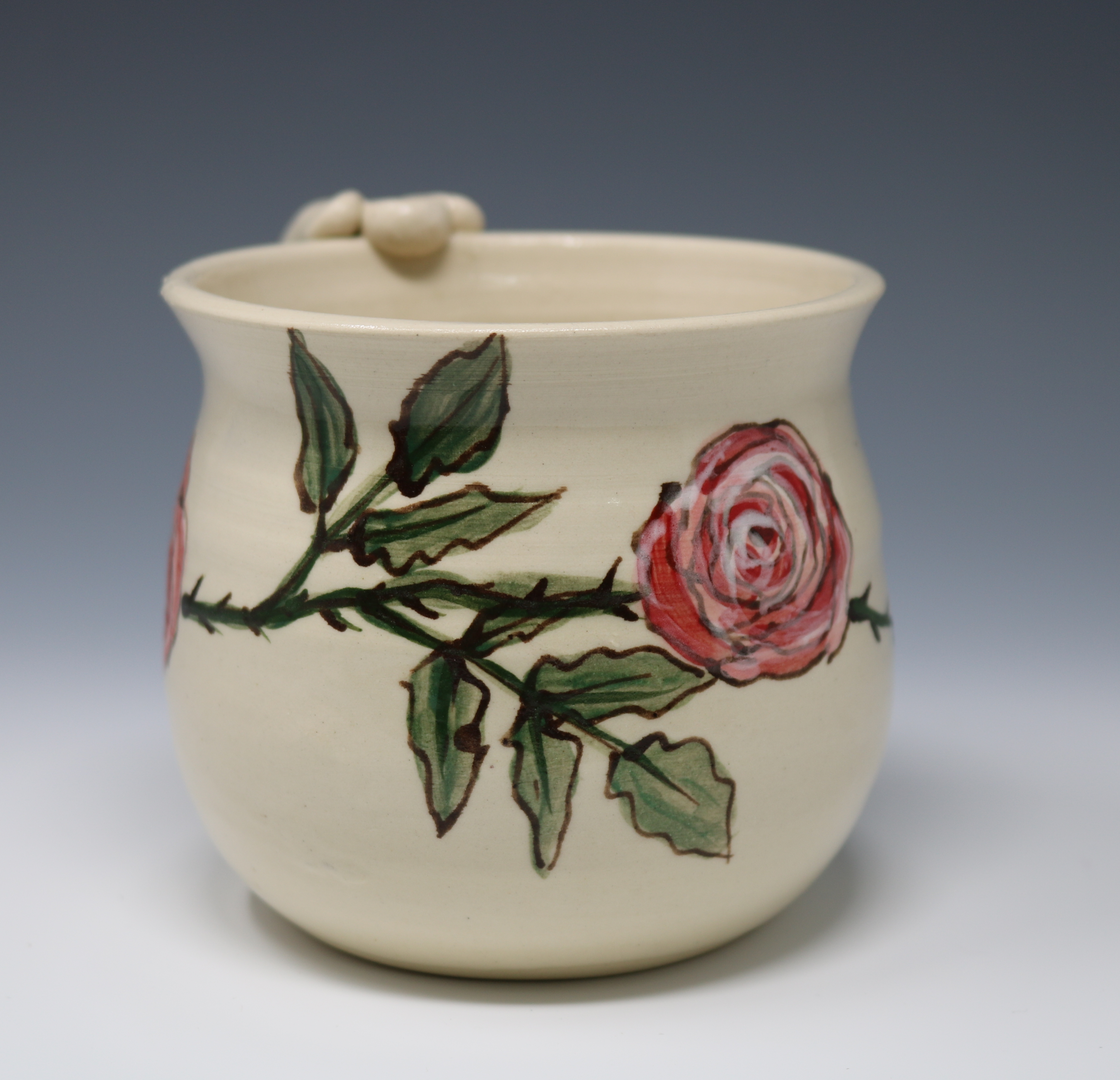 Hand Painted Rose Mug
