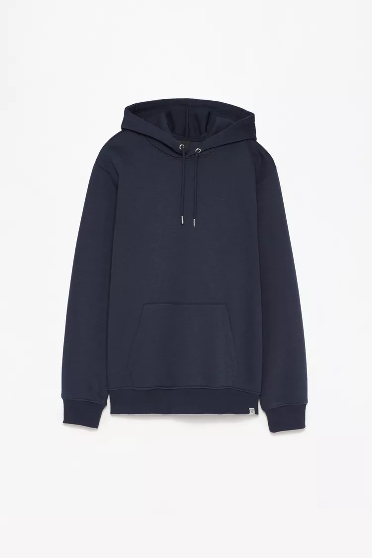 Sudadera básica con capucha azul marino