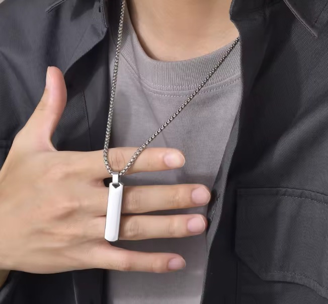 Collar doble de cadena de acero inoxidable