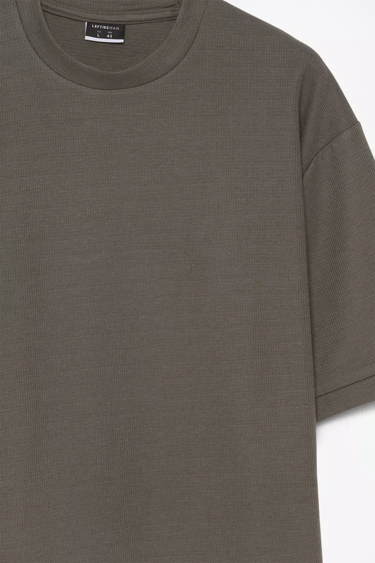 Camiseta básica textura verde botella