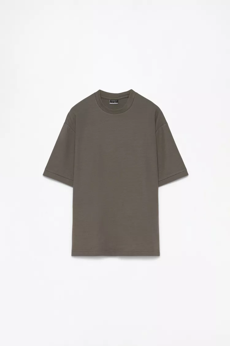 Camiseta básica textura verde botella