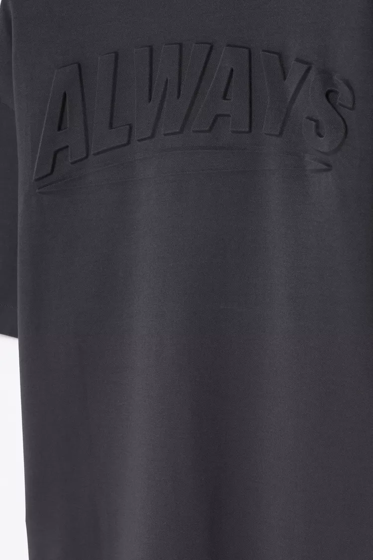Camiseta heavy interlock grisáseo 'ALWAYS'