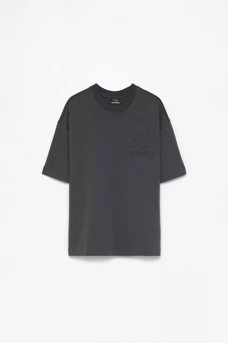 Camiseta heavy interlock grisáseo 'ALWAYS'