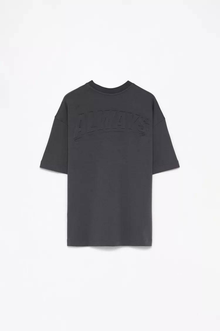 Camiseta heavy interlock grisáseo 'ALWAYS'