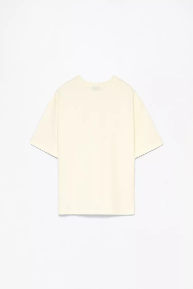 camiseta basica textura blanco roto