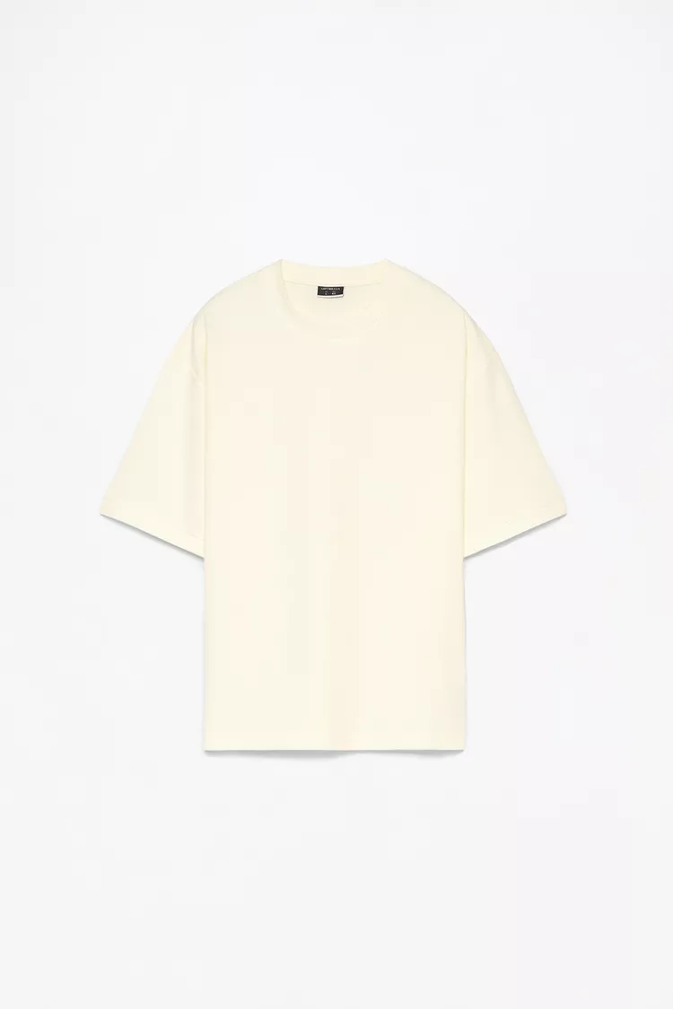 camiseta basica textura blanco roto