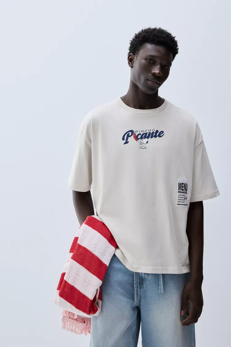 Camiseta blanca estampada