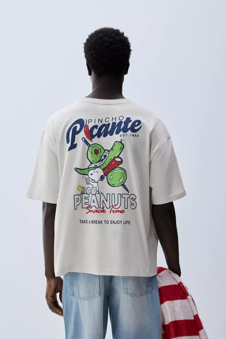Camiseta blanca estampada