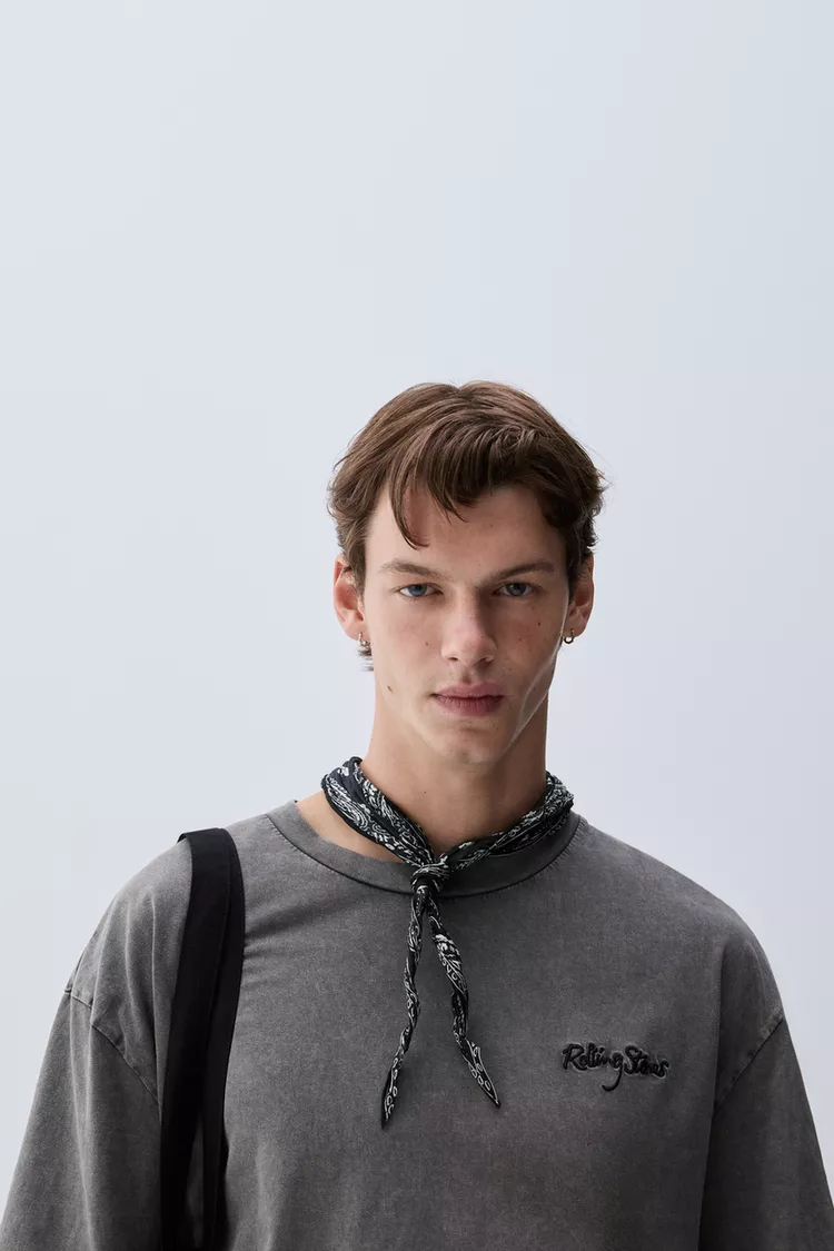 Camiseta gris Rolling Stone