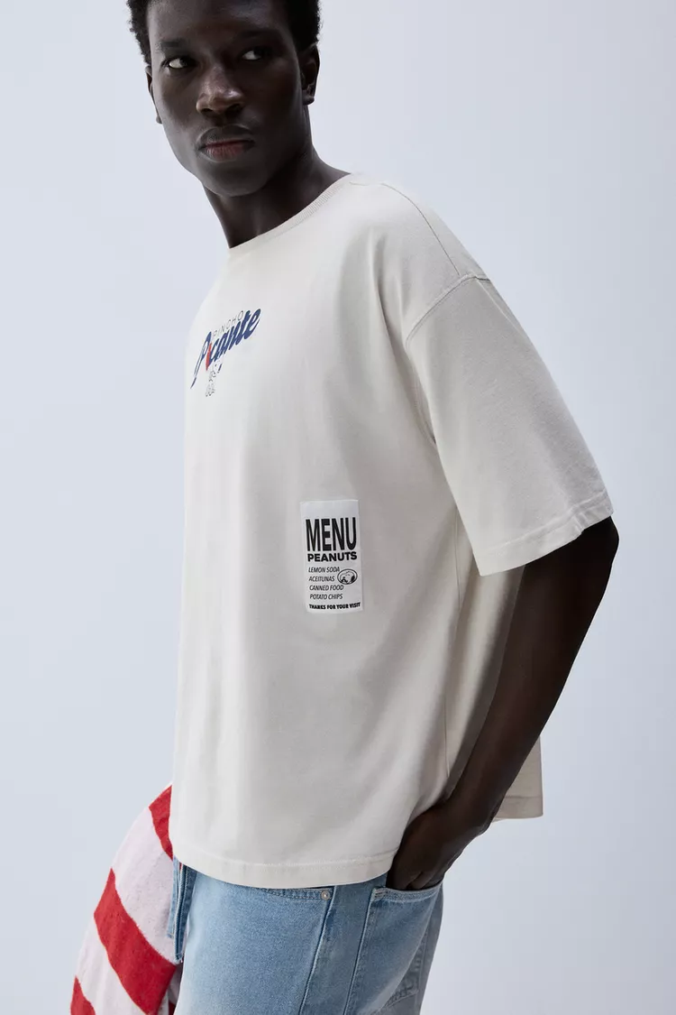 Camiseta blanca estampada