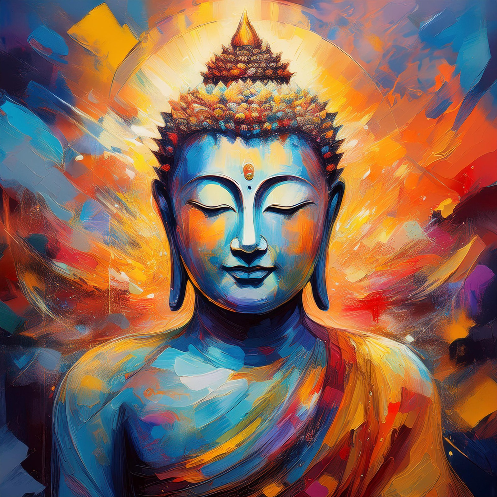 Colorful Buddha Painting
