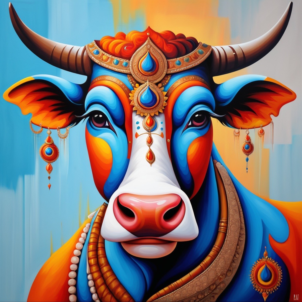 Colorful Cow painting