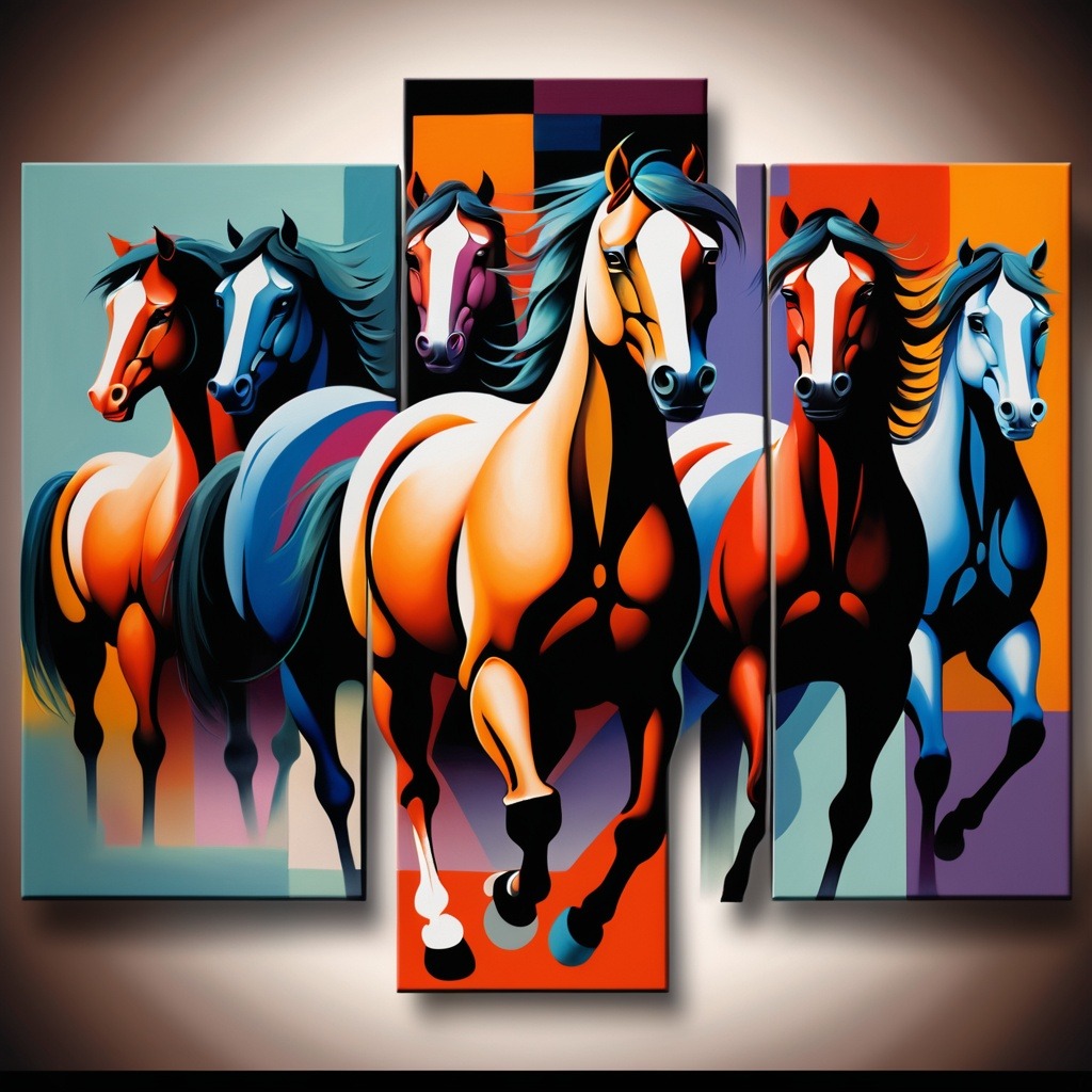 Colorful Horse Canvas Painting