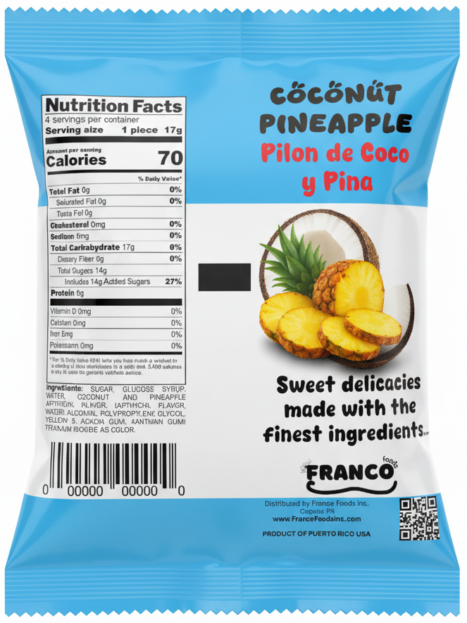 Coco Pineapple Lollipops - Pilónes de Coco Piña