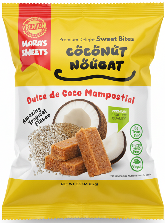 Coconut Nougat Sweet Bites - Dulce de Coco Mampostial