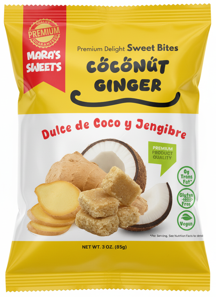 Coconut Ginger Sweet Bites - Dulce de Coco Jengibre