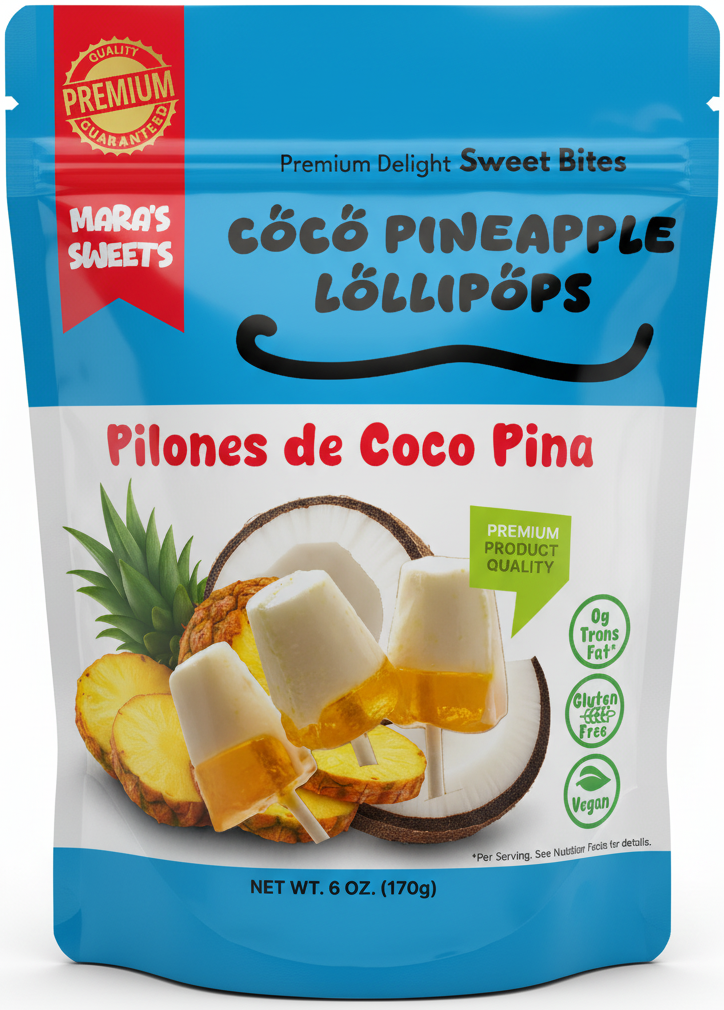 Coco Pineapple Lollipops - Pilónes de Coco Piña