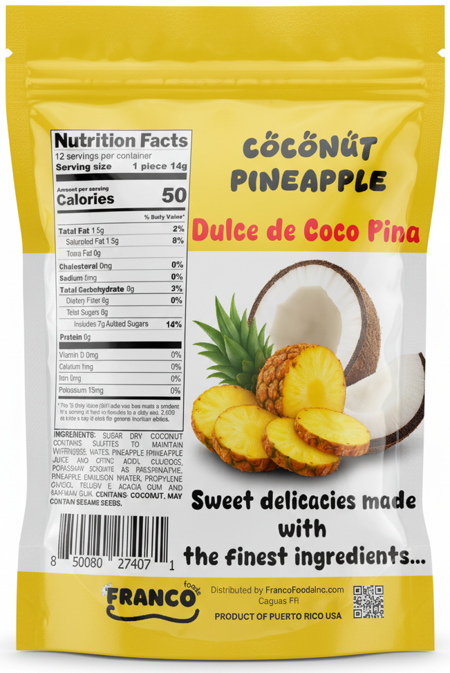 Coconut Pineapple Sweet Bites - Dulce de Coco Piña