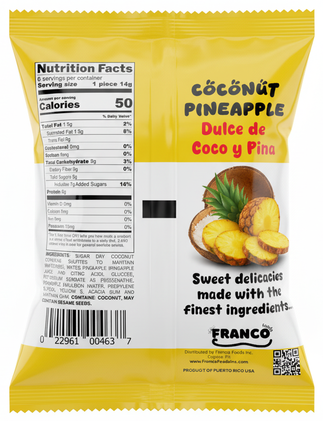 Coconut Pineapple Sweet Bites - Dulce de Coco Piña