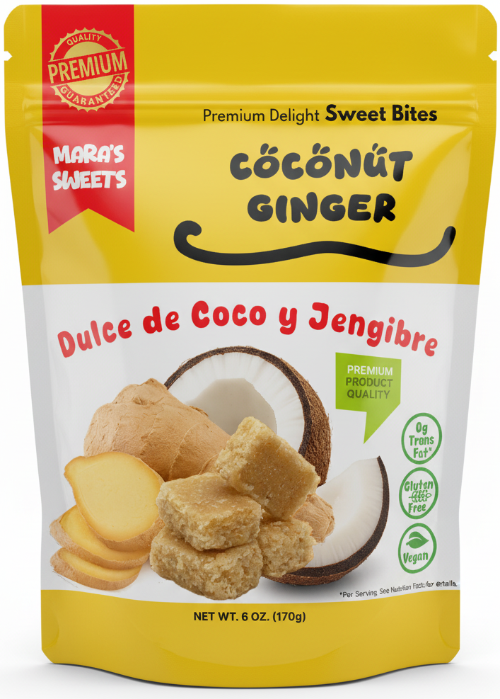 Coconut Ginger Sweet Bites - Dulce de Coco Jengibre