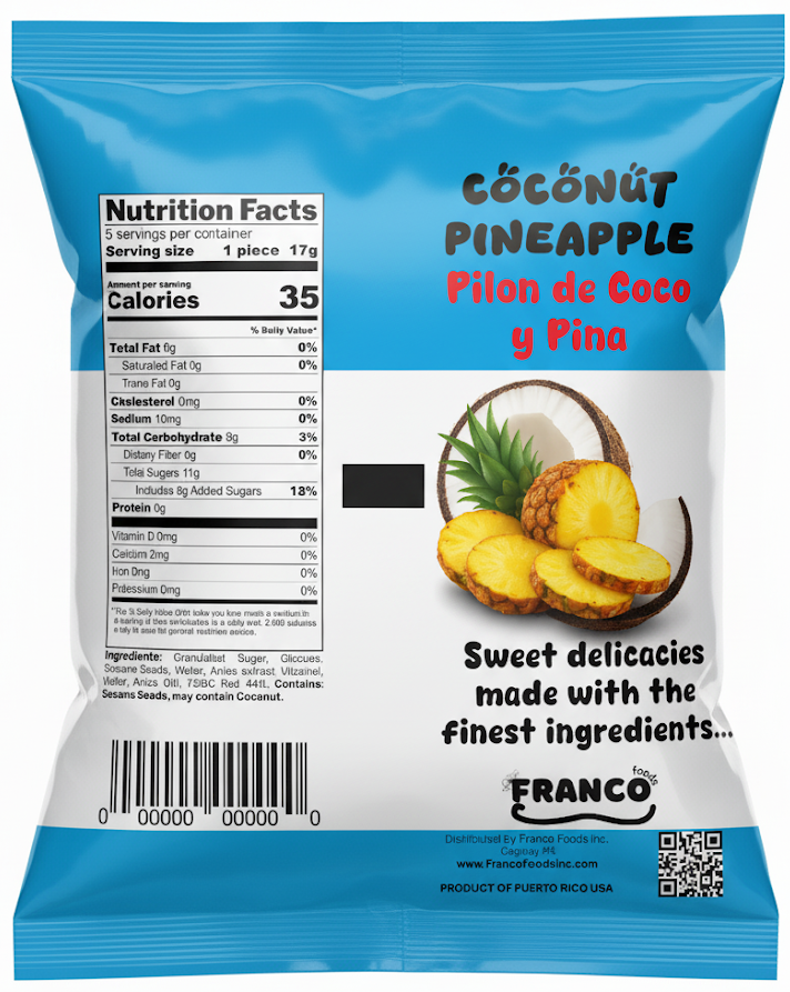 Coco Pineapple Lollipops - Pilónes de Coco Piña
