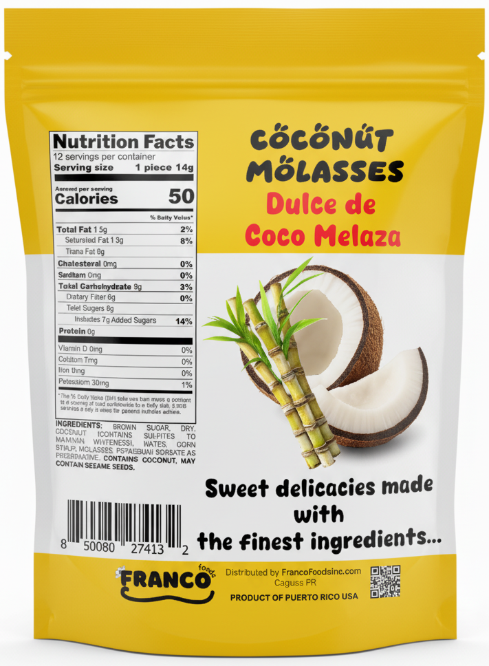 Coconut Molasses Sweet Bites - Dulce de Coco Melaza