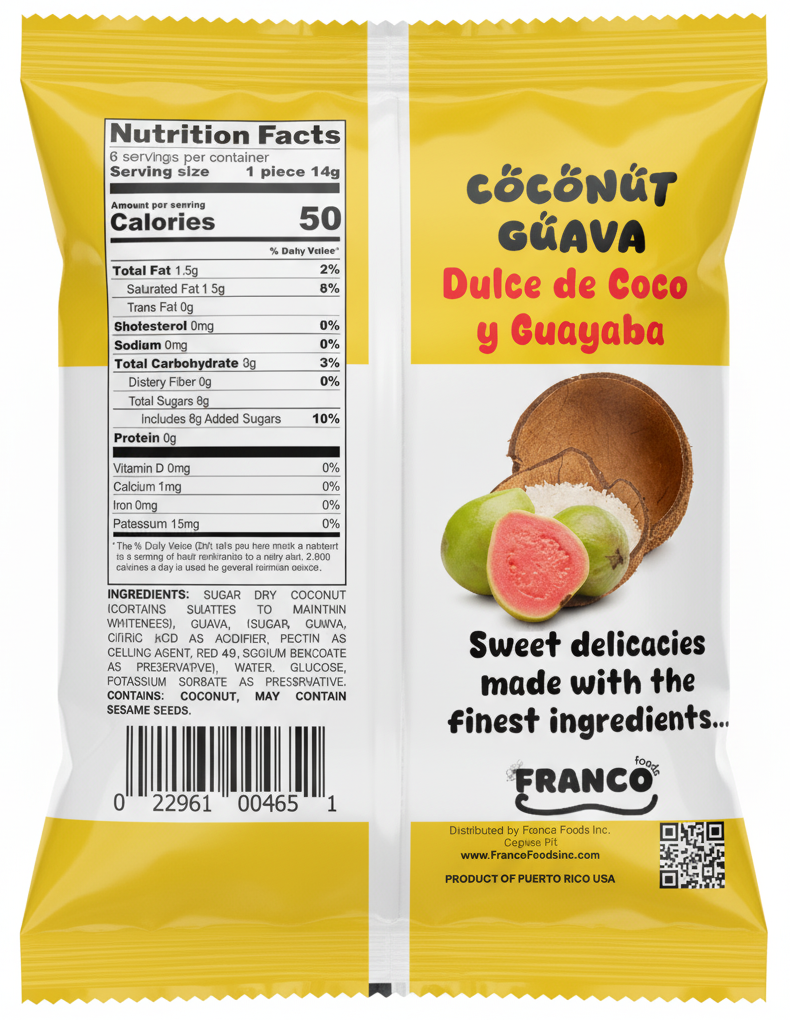 Coco Guava Sweet Bites - Dulce de Coco Guayaba