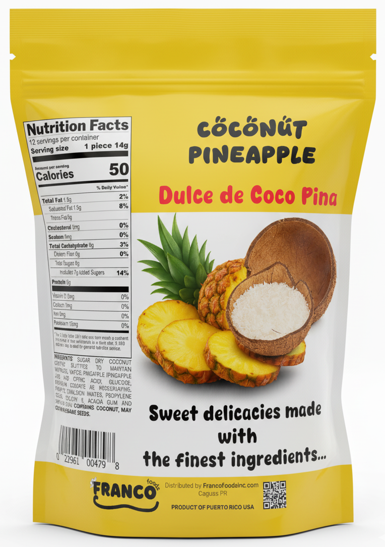Coconut Pineapple Sweet Bites - Dulce de Coco Piña