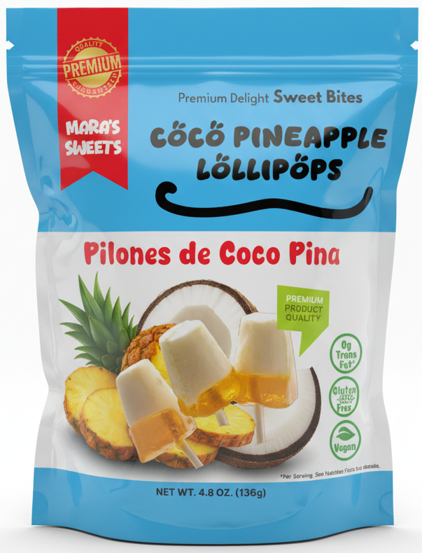 Coco Pineapple Lollipops - Pilónes de Coco Piña