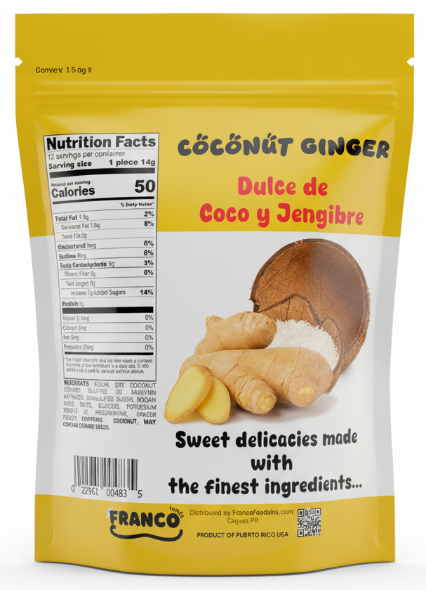 Coconut Ginger Sweet Bites - Dulce de Coco Jengibre