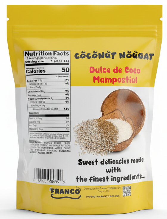 Coconut Nougat Sweet Bites - Dulce de Coco Mampostial