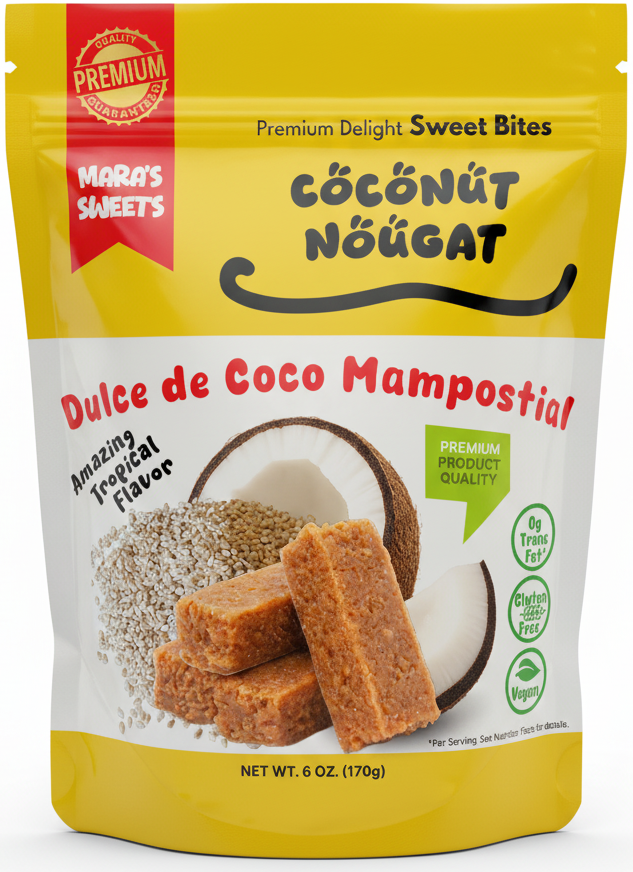 Coconut Nougat Sweet Bites - Dulce de Coco Mampostial