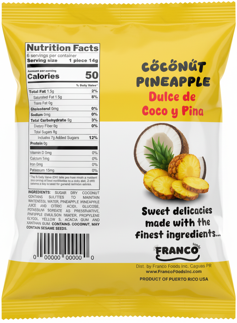 Coconut Pineapple Sweet Bites - Dulce de Coco Piña