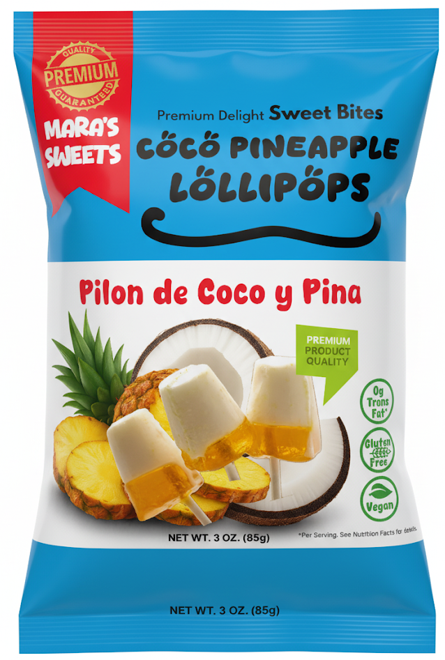 Coco Pineapple Lollipops - Pilónes de Coco Piña