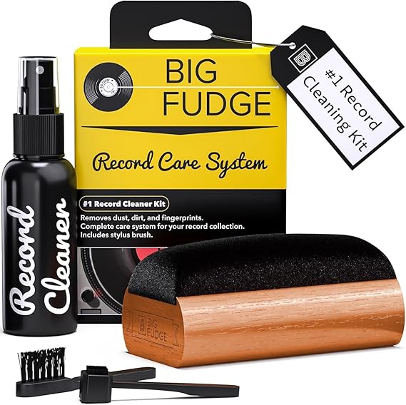 Big Fudge Vinyl Record Cleaning Kit - 4-in-1 Record Cleaner Solution 