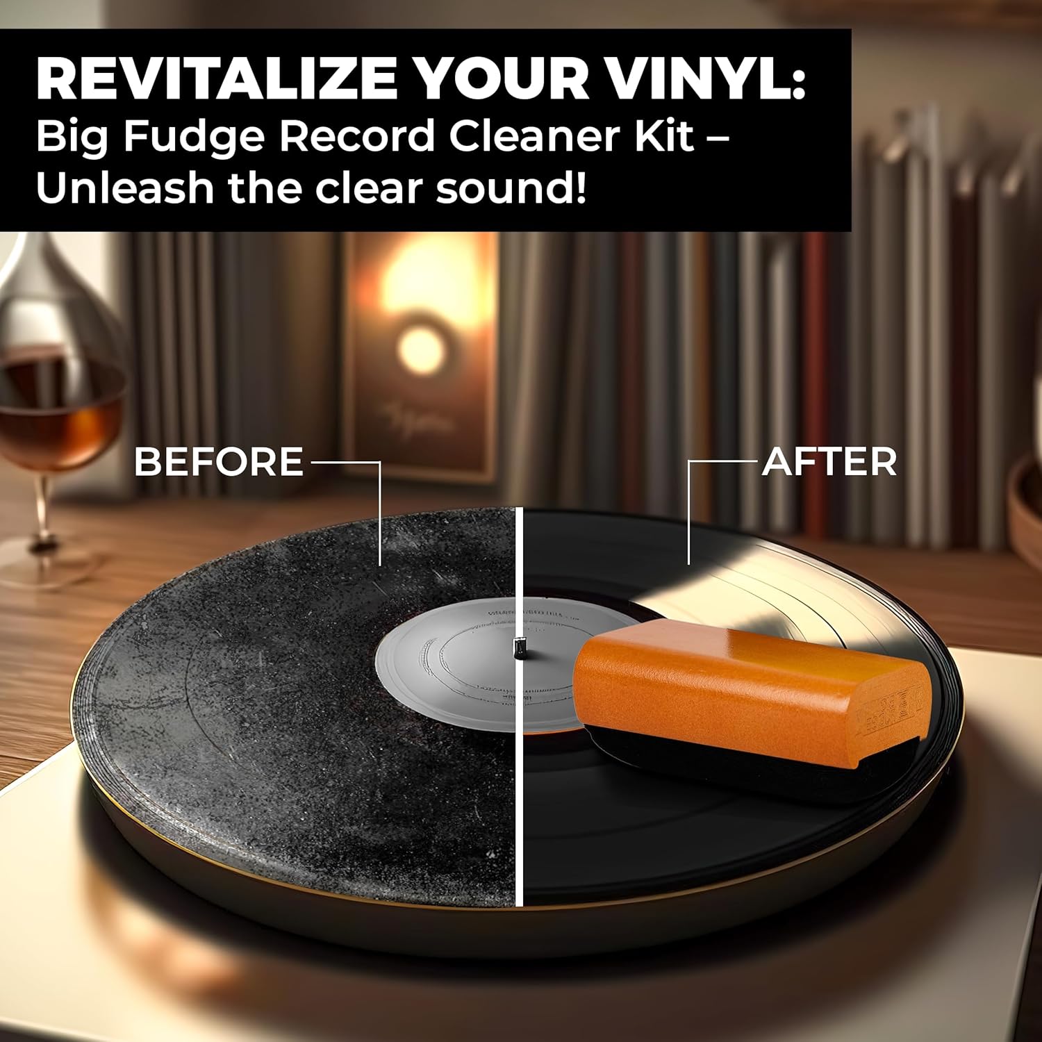 Big Fudge Vinyl Record Cleaning Kit - 4-in-1 Record Cleaner Solution 