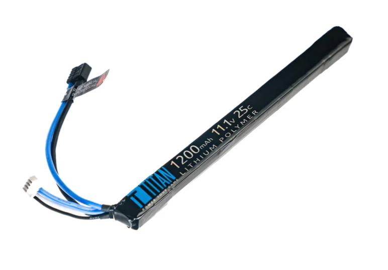 Titan LiPo 1200mAh 11.1v 25C AK Style Stick T-Plug (Deans)